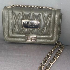 Valentino Army Green off the shoulder quilted Bag